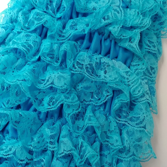 Baby Girls' Lace Ruffle Dress Large Blue - Picture 4 of 8